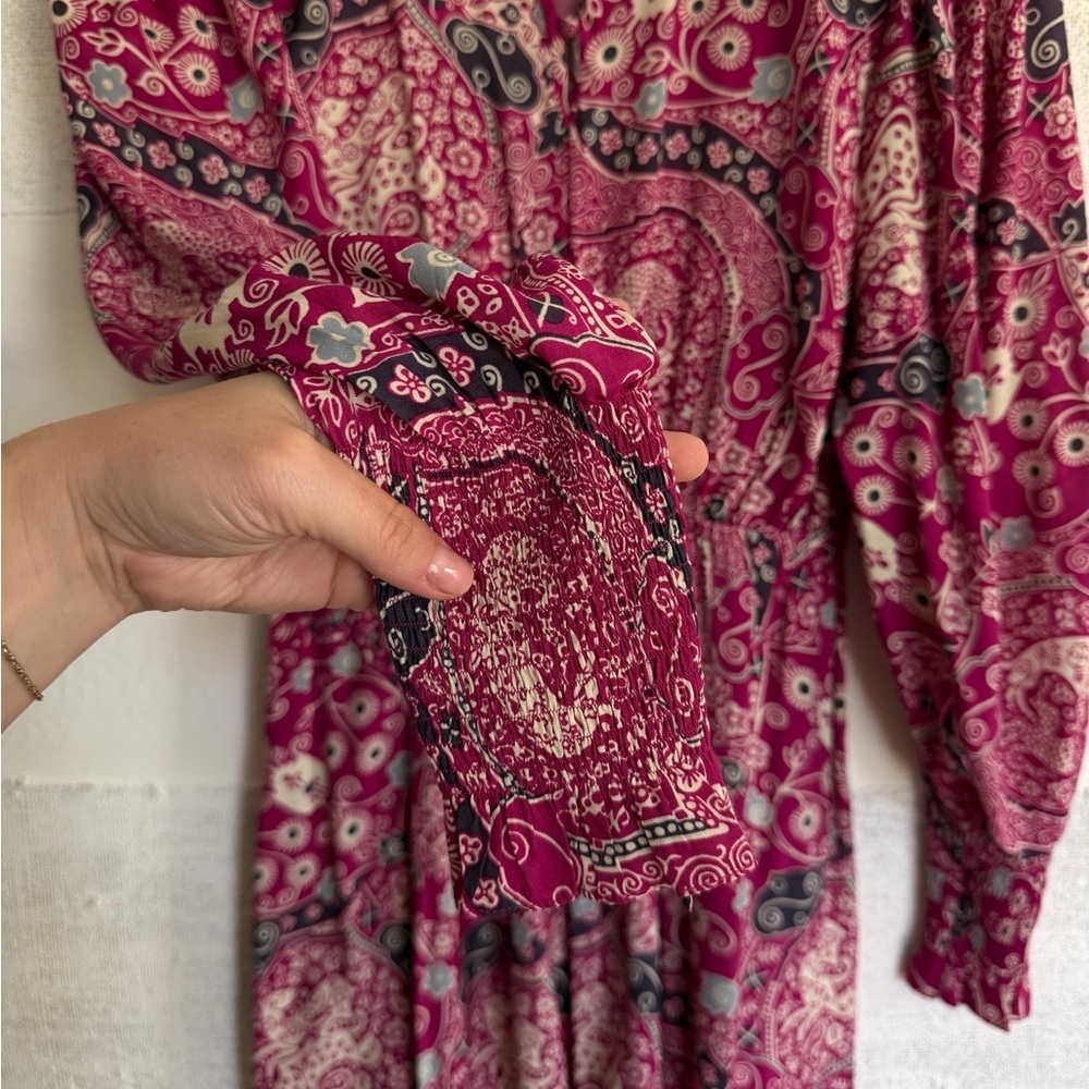 Isabel Marant Etoile Magenta Cescott Paisley Print Midi Dress - Picture 6 of 9